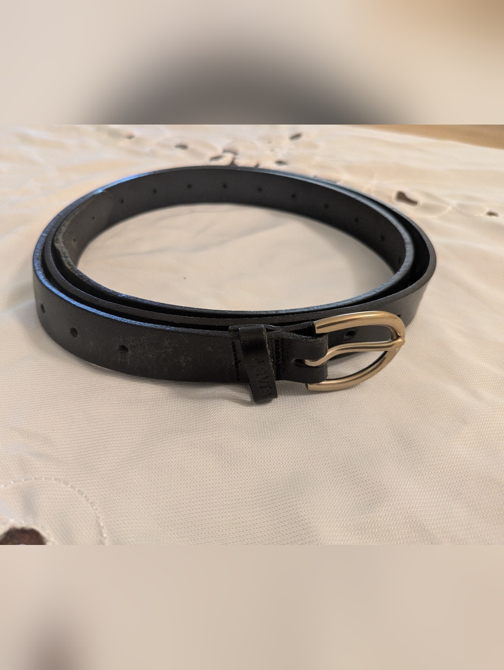 Levi's Women's Black Leather Belt - Size 2X - Brass Buckle - 1" Wide